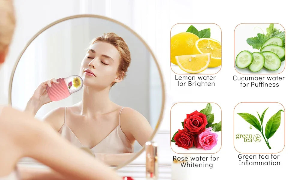 Ice Roller for Face and Eye, Naturally Conditioning De-Puff Eye Bags, Reduce Migraine Pain, Reusable Massage Silicone Ice Mold
