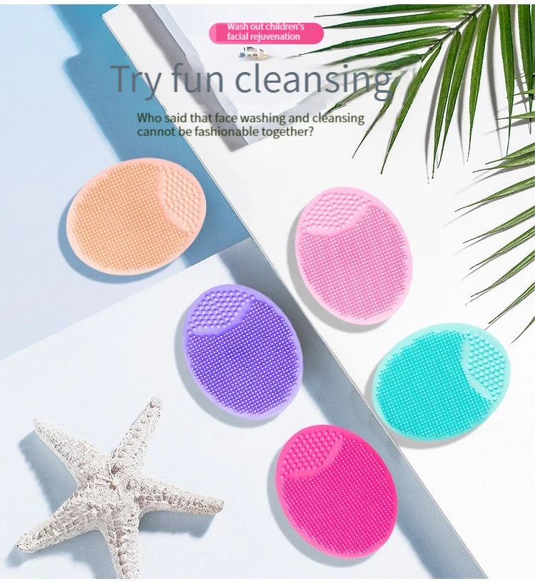 Silicone Face Wash Brush Clean Pores Baby Shampoo Brush Baby Bath Brush Soft Hair Round Shampoo Comb Home Use