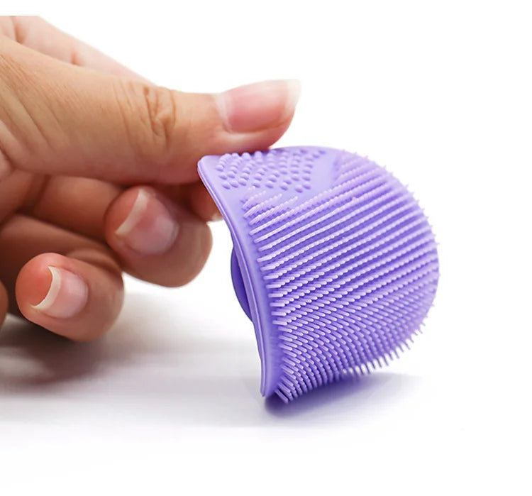 Silicone Face Wash Brush Clean Pores Baby Shampoo Brush Baby Bath Brush Soft Hair Round Shampoo Comb Home Use
