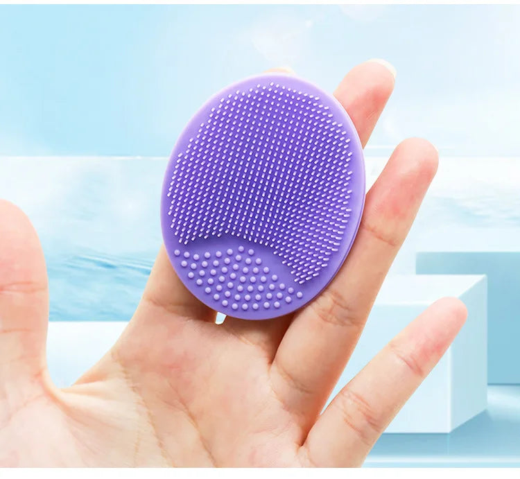 Silicone Face Wash Brush Clean Pores Baby Shampoo Brush Baby Bath Brush Soft Hair Round Shampoo Comb Home Use