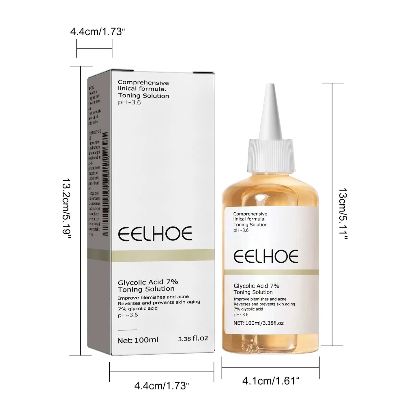 100ml Glycolic Acid Toning Solution Ordinary Acne Remover Lifting Firming Wrinkles Glowing Facial Care Gift Glycolic Acid Toner