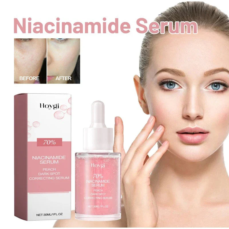 Korean Peach 70% Niacinamide Facial Serum,Face Brightening Hydrating Moisturizing Lotion,Skin Care Essence Fade Dullness Melasma