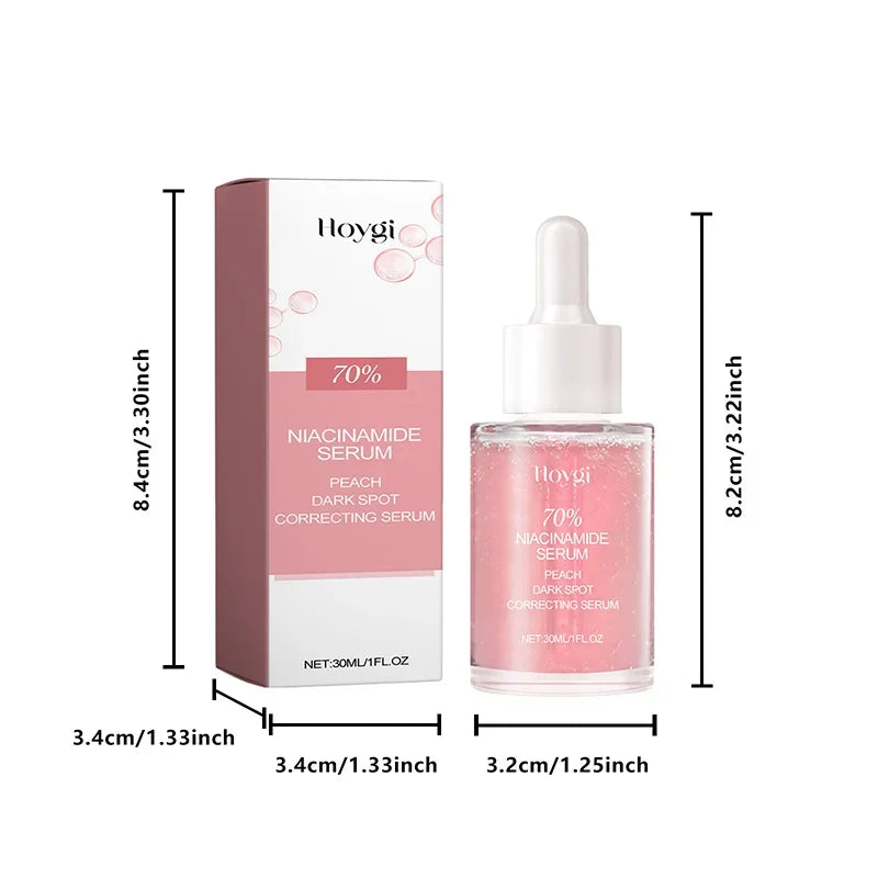 Korean Peach 70% Niacinamide Facial Serum,Face Brightening Hydrating Moisturizing Lotion,Skin Care Essence Fade Dullness Melasma