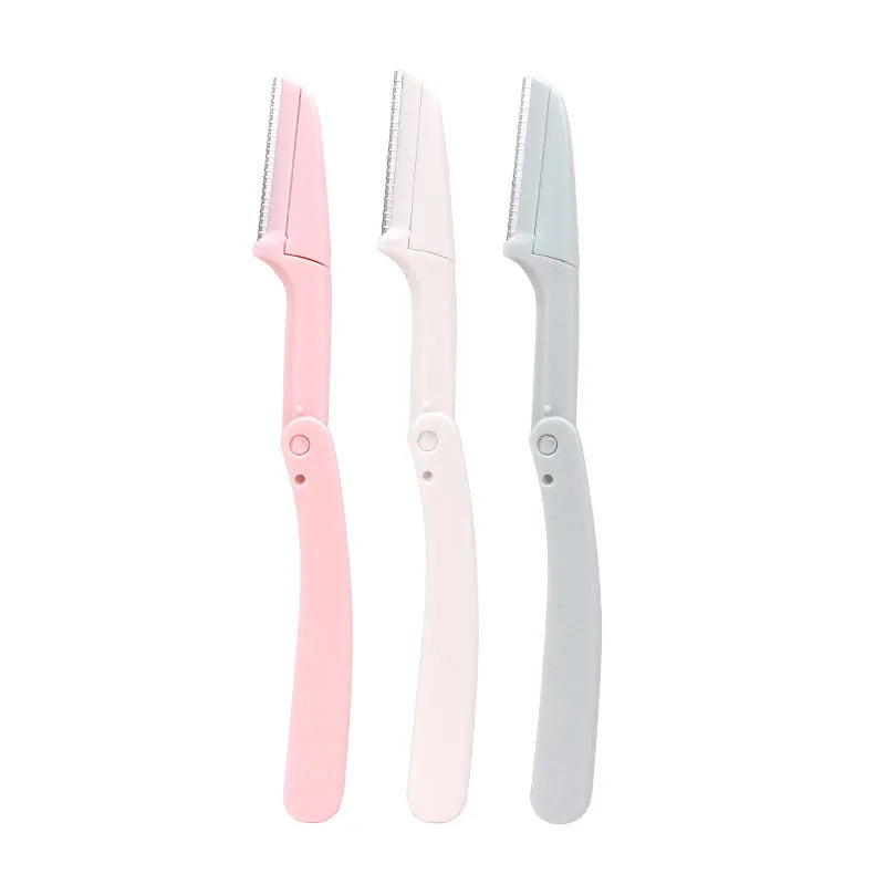 Karsyngirl 3pcs Fold Eyebrow Trimmer Scissors Hair Remover Eyebrow Comb Razor Eyebrow Clip Makeup Tools Face Razor for Women